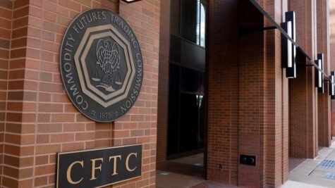 Signage is seen outside of CFTC in Washington, D.C.