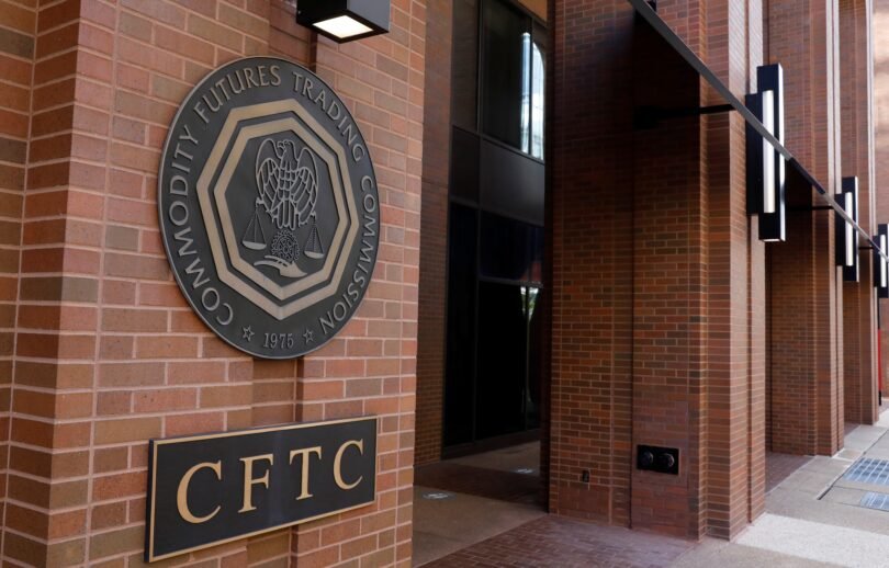 Signage is seen outside of CFTC in Washington, D.C.